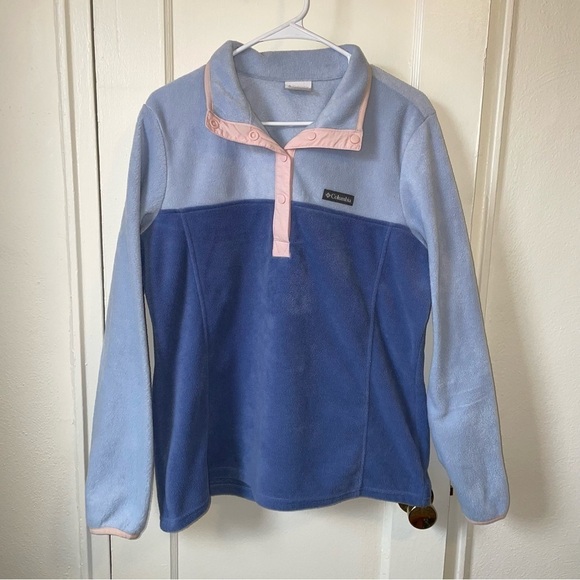 COLUMBIA 1/4 Snap Colorblock Fleece Sweatshirt - Picture 1 of 6